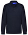 A navy long sleeve polo shirt made from traditional poly/cotton pique knit, featuring a collar and three buttons.