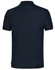 A dark blue men's polo shirt with a classic collar and short sleeves, featuring a logo on the side.