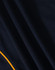 A navy blue polo shirt featuring a vibrant yellow trim and a subtle texture. It has a logo on the fabric.