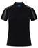 A dark brown short sleeve polo shirt featuring grey accents and a collar. It has a logo on the chest area.
