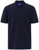 A navy blue men's cotton stretch polo shirt featuring a classic collar and three-button placket. It has a logo on the chest.
