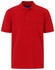 A red men's cotton stretch polo shirt, featuring a collar and short sleeves, with a small logo on the chest.