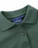 A green ladies cotton stretch polo shirt featuring a collar and three buttons, with a brand label visible.