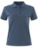 A ladies cotton stretch polo in a navy blue colour, featuring a collar and three-button placket. It has a logo.