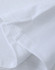 A close-up of a white cotton stretch polo shirt, featuring stitched hem and sleeve details. It has a logo.