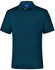A dark navy polo shirt with a collar, featuring a button-up placket and a logo.