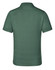 A green men's polo shirt with a classic collar and a logo on the back.