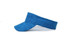 A blue soft peak visor featuring a textured fabric and a wide brim, designed for headwear.