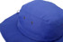 A wide brim hat in bright blue, featuring ventilation eyelets and a textured brim. The hat has a logo.