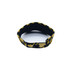 A yellow and black camouflage cap featuring a logo, designed for sports and casual wear.
