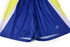 Blue and yellow training shorts featuring a logo, designed with a sporty and modern look.