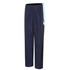 Navy pants featuring a zip bottom lining and a logo, designed for comfort and style.
