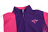 A softshell deck coat in vibrant purple and pink, featuring a branding logo on the chest.
