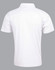 A white Kids' Cooldry Pique Short Sleeve Polo Shirt with a collar and a logo on the back.