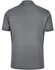 A grey men's sustainable poly/cotton polo shirt with a classic collar and short sleeves, featuring a logo.