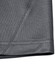 A close-up of the hem and stitching of a grey polo shirt made from sustainable poly/cotton fabric.