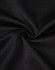 A close-up view of black sustainable poly/cotton fabric with a smooth texture and slight stretch.