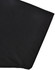 A close-up of a black men's sustainable poly/cotton polo shirt sleeve, featuring a neat seam and soft texture.