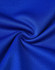A close-up of vibrant blue fabric showcasing a smooth texture, indicative of a sustainable poly/cotton blend.
