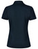 A dark navy ladies' short sleeve polo shirt with a smooth finish and a collar. Features a logo on the front.