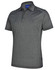 A short sleeve polo shirt in dark grey with subtle white accents and a logo.