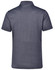 A charcoal grey men's short sleeve polo shirt with a classic collar and a logo on the back.