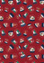 A festive red fabric featuring various Christmas snow globes with holiday scenes and characters.