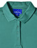 A green short-sleeved polo shirt made of bamboo charcoal fabric, featuring a collar and a button placket, with a logo on the tag.
