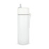 A drink bottle in white with a straw and a carry strap, featuring a simple, sleek design.