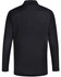 A long-sleeve polo shirt in black with a collar and a logo on the chest.