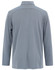 A long-sleeved, grey polo shirt featuring a collar and a simple design, with a logo on the back.