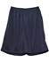 Navy blue kids' basketball shorts with an elastic waistband and a textured fabric. Features a small logo on the side.
