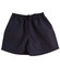 Adult microfibre shorts in black, featuring an elastic waistband and a drawstring, with a simple branding logo.