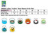 A range of measurement details for a ladies' short sleeve hi-vis polo shirt in multiple sizes.