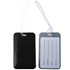 A black Firenze luggage tag with a transparent loop, featuring a blank information area on one side.