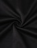 A close-up of black fabric featuring a smooth, textured surface, showcasing its sustainable poly/cotton blend.