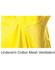 Close-up of a yellow work shirt featuring underarm cotton mesh ventilation for breathability.