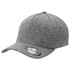 A grey cap with a textured design and a curved brim. It features a logo on the side.