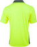 A bright yellow unisex short-sleeve polo shirt featuring a contrasting trim and a logo on the front.