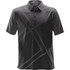A dark grey men's polo shirt with a diagonal pattern and a collar. Features a logo on the chest.