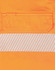 An orange long-sleeved safety shirt featuring segmented reflective tape and a chest pocket.