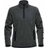 A green men's polar fleece jumper with a 1/4 zip and dark accents, featuring a logo on the chest.