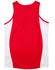 A red singlet with white contrast sides, featuring a logo on the upper back.
