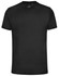 A dark grey unisex cotton T-shirt with short sleeves and a round neckline. It features a logo on the inside.