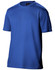 A blue men's short sleeve tee made from cooldry fabric, featuring a logo on the label.