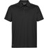 A black Men's Inertia Sport Polo shirt with a collar and a logo. Made from breathable fabric.
