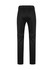 A pair of black men's chino pants, featuring a straight-leg design and back pockets. It has a logo on the waistband.