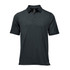 A dark green men's polo shirt with a collar and short sleeves. The shirt features a logo on the chest area.