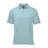 A light blue men's polo shirt with a collar and a logo on the chest.