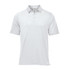 A white polo shirt with a collar and short sleeves, featuring a logo. Suitable for casual or semi-formal wear.